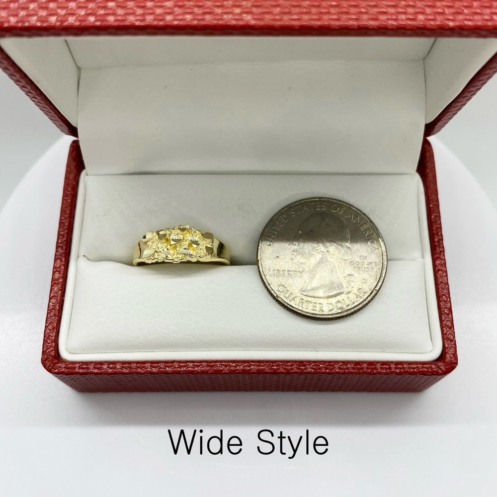 Nugget Heart Ring- Solid Gold 10k - image 3